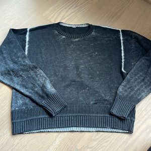 Lululemon Hazy day Black grey acid wash super soft crew sweater small size 6